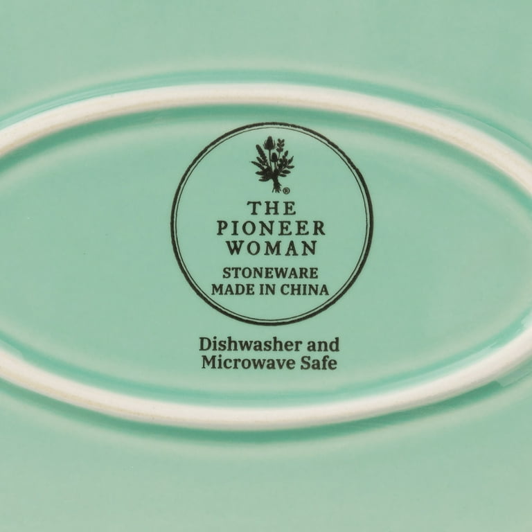 The Pioneer Woman Colette Green Stoneware Serving Tray, 14 Inch photo 6