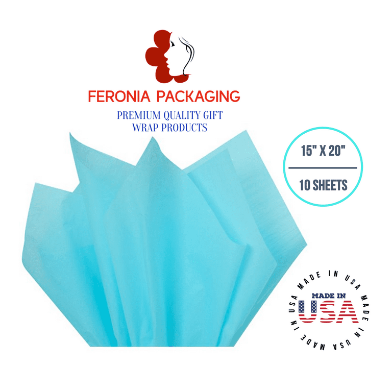 Brilliant Blue Tissue Paper Squares, Bulk 10 Sheets, Premium Gift Wrap and  Art Supplies for Birthdays, Holidays, or Presents by Feronia packaging,  Made In USA Large 15 Inch x 20 Inch Made