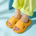 thumbnail image 2 of Hjtefg Children's Sandals and Slippers for Girls, Thick-Bottomed Breathable Baby Slippers, Cute Soft-Soled Indoor Shoes for Toddlers, Comfy Bath Slippers for Kids,Color: Yellow Size: 5-5.5 Years, 2 of 8