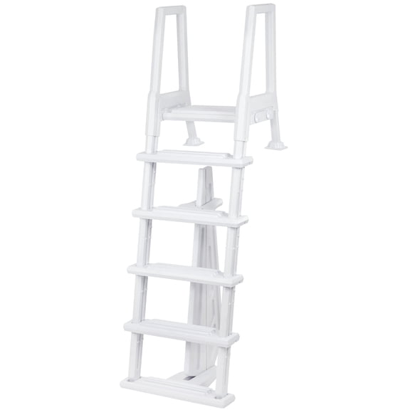 Aqua Select Heavy Duty Resin In-Pool Ladder w/ Entrapment Barrier for Above Ground Pools
