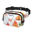 thumbnail image 2 of Fotbe Gnome Camping Cangurera Cuadrada con Estampado de Doble Capa, Bolsa de Cintura Ajustable Mini para Hombres y Mujeres, 2 of 9