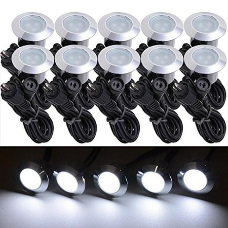 - GHP 10-Pcs Aluminum Body Acrylic Cover Waterproof Cool White Outdoor LED Deck Lights