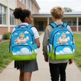 thumbnail image 5 of Xixirimido 17" Multi Pockets Kids Backpack for Boys Lightweight School Bag Girls Large Bookbag for Elementary Middle School Students, Cartoon Poodle Pilot Airplane Print, 5 of 8