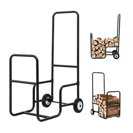 

WANCQ Firewood Wood Mover Hauler Fire Rack Caddy Cart Dolly Rolling