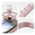 thumbnail image 3 of Allytechgroup iPhone 15 Case with Tempered Glass Lens Protector, Ring Holder Kickstand Shockproof Drop Protection Scratch Resistant Anti-Yellow Clear Back Case Cover for Apple iPhone 15, Pink, 3 of 9