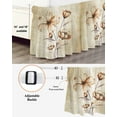 thumbnail image 5 of Brown Flower Bed Skirt California King Size 16 Inch Drop, Vintage Abstract Botanical Rustic Brown Floral Plant Adjustable Elastic Dust Ruffles Bedskirt Wrap Around Pleated Mattress Frame Cover, 5 of 9