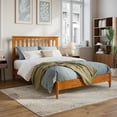 thumbnail image 1 of Becket Full Wood Low Profile Platform Bed in Light Toffee, 1 of 27