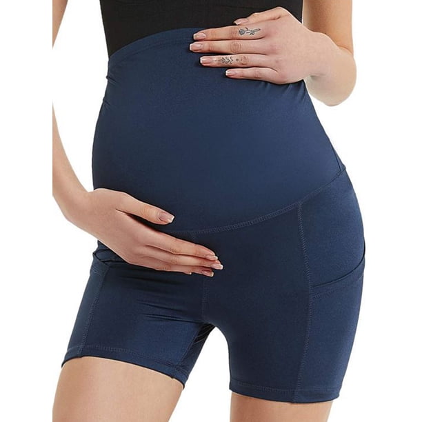 Ukap Ukap Women Maternity Leggings Yoga Shorts Ladies Over The Belly Pregnancy Short Pants Under Dress With Pockets Walmart Com Walmart Com