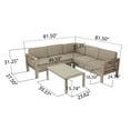 thumbnail image 4 of De Paula Fabric Outdoor 4-Piece Sectional Sofa Set, Khaki, 4 of 6
