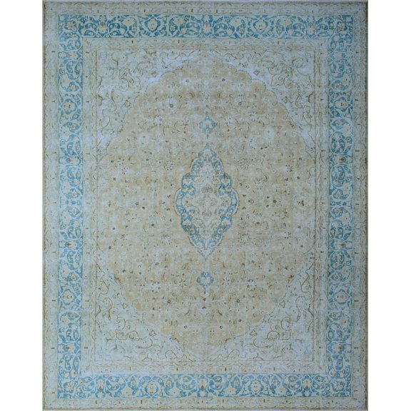 Fine VTG Caylee Beige/Blue Rug, 9'10" x 11'5"
