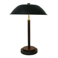 thumbnail image 6 of Modern Black Umbrella Shaped Table Lamp, European Style Nightstand Lamp with Walnut Base, E26 Bulb Compatible for Bedroom, Living Room, Office, 6 of 10