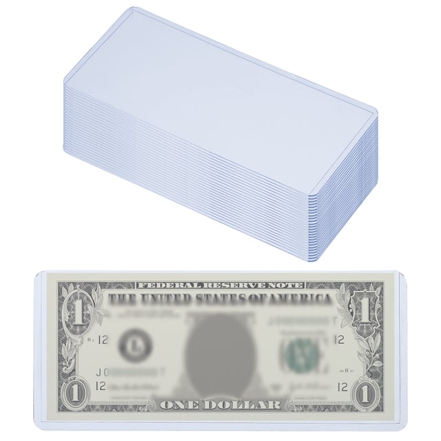Uxcell Porte-Billets, 25 Pcs Porte-Monnaie PVC à Insertion Supérieure, 6.8 x 3 Pouces Bleu