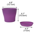 thumbnail image 2 of Uxcell Hotel Windowsill Plastic Rose Plant Flower Aloes Orchid Pot Tray Holder Purple, 2 of 6