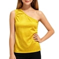 thumbnail image 3 of Tiijoy Little Girls Shiny One Shoulder Sequin Tank Top Performance Dance Sleeveless Tops, 3 of 3