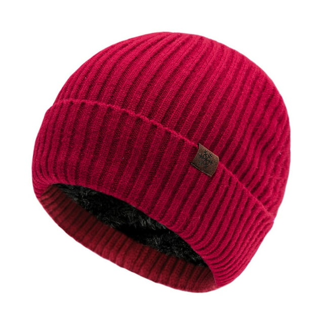 HVOBTTY Chapeau Tricoté Chaud pour Hommes et Femmes, Mode Hiver Unisexe Bonnet de Protection Tricoté Chaud pour Extérieur Rouge