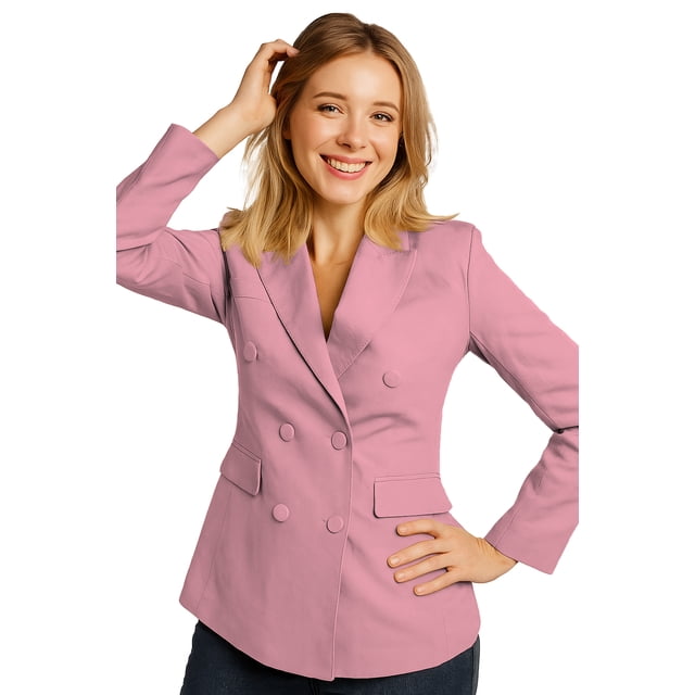 Saco elegante de Mujer Versatil Palo de rosa Mediana