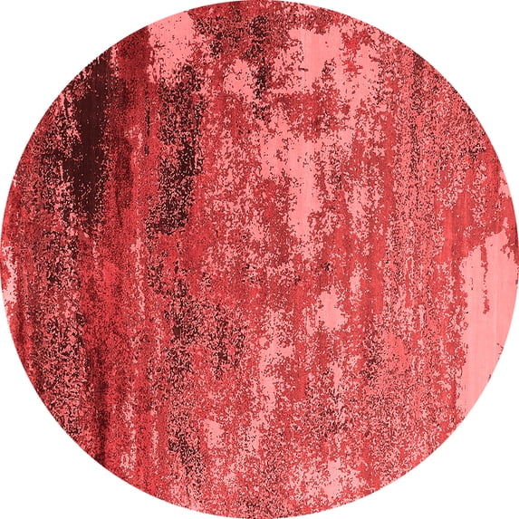 Ahgly Company Machine Washable Indoor Round Oriental Red Industrial Area Rugs, 7' Round