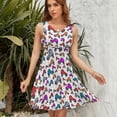 thumbnail image 7 of Roller Skates 80s Pattern Dress Fashion Beach Long Dresses Female Party Printed Sundress, 7 of 7