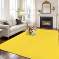 thumbnail image 3 of Yellow Large Area Rugs for Bedroom Living Room, Soft Non Slip Carpet Bedside Rug, Pure Yellow Rectangular Floor Cover Kitchen Accent Rug 8'x10' for Dining Room/Office, 3 of 9