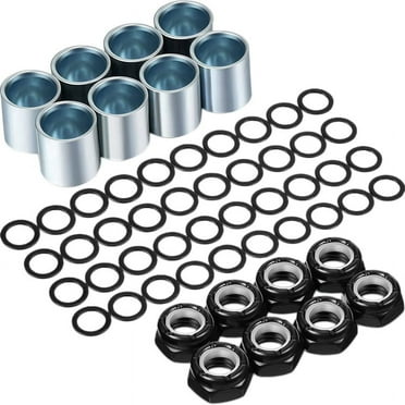56Pcs Skateboard Truck Hardware Kit Skateboard Spacers Axle Nuts