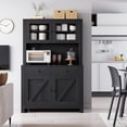 thumbnail image 6 of DSstyles Freestanding Modern Wood Kitchen Pantry Cabinet with Microwave Stand, Adjustable Shelves, Buffet Cupboard, 6 of 6