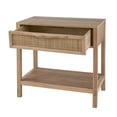 thumbnail image 3 of Tia Table d'Appoint de 22 Pouces, Pin, Rotin Tressé, 1 Tiroir, Brun Naturel, 3 of 3