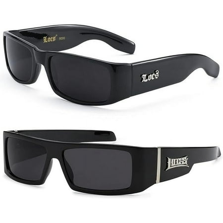 LOCS Hardcore Shades 2 Pack HARDCORE LOCS Sunglasses | BLACK Designer Old School OG Gangster Cholo Shades, 90006 + 90058