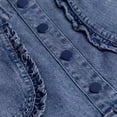 thumbnail image 4 of Floleo Girls' Ruffle Trim Denim Mini Skirt High-Waisted Button-Front A-Line Skirt for Kids Casual School Everyday and Summer Wear(Blue,3 Years), 4 of 9