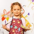 thumbnail image 2 of Red Cartoon Dinosaurs Arrows Pattern Kids Aprons for Girls and Boys,Adjustable Neck Strap Toddler Aprons for Kids Cooking Baking, 2 of 6