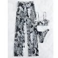 thumbnail image 6 of ZQUUVOU Two Piece Sets For Wome Printing Top Long Straight Pants Vacation Outfits Beach (B-Black,S), 6 of 7