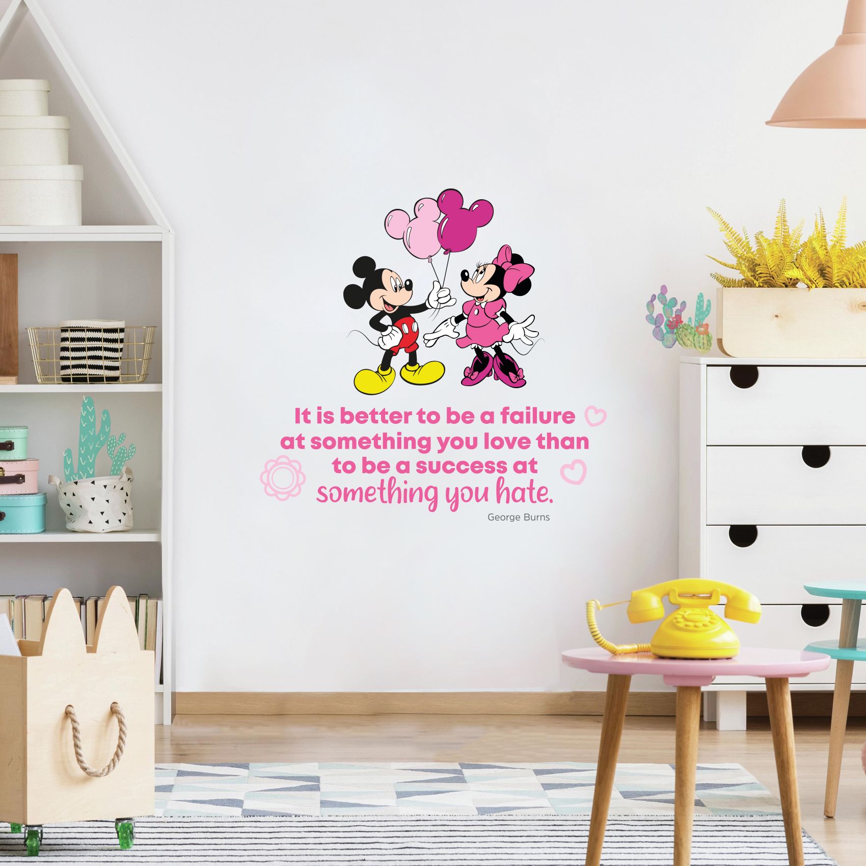 Disney Mickey Minnie Height Stickers Childrens Room Kindergarten Decorative Wall Stickers