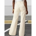 thumbnail image 5 of Women Wide Leg Jeans High Waisted Stretchy Straight Leg Jeans Loose Trendy Denim Pants with Pocket CreamWhite Regular XL, 5 of 7