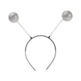 thumbnail image 2 of YOUYEDIAN Alien Antenna Headband Space Party Headband with Spring Balls (Silver, One Size), 2 of 3