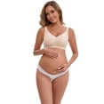 thumbnail image 4 of DARING DIVA Maternity Low Waist Briefs 4 Pack 3XL 1 Pink 1 Purple 1 White 1 Dark Purple, 4 of 6