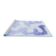 thumbnail image 2 of Ahgly Company Machine Washable Indoor Round Abstract Blue Modern Area Rugs, 5' Round, 2 of 4