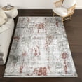 thumbnail image 3 of Burgundy Oriental Area Rugs for Living Room Washable Rugs Boho Moroccan Area Rug Soft Neutral Geometric Bohemian Carpet Distressed Indoor Rug for Bedroom Dining Room Office Foldable Nonslip Rug, 3 of 9