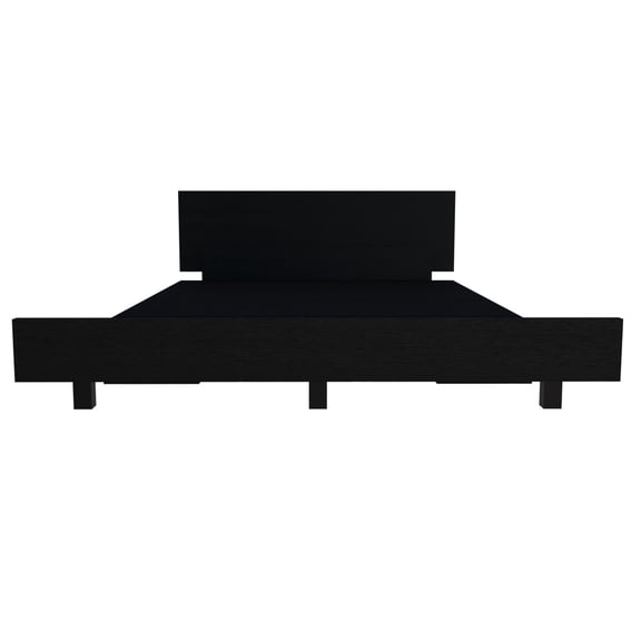 Twin Bed Base - Cervants Black Engineered Wood Frame, 83.6"x47.2", Bedroom Furniture, Easy Assembly, Modern Design, 441lb Capacity, Made in Colombia