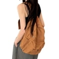 thumbnail image 4 of Mochila GAMLFL de lona marrón claro para mujer y hombre 19L, 4 of 9