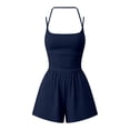 thumbnail image 2 of DHFJKG Workout Rompers Women Tummy Control Athletic Running Onesie Spaghetti Strap Square Neck Short Jumpsuits Gym Clothes, 2 of 2