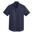 thumbnail image 5 of Mens Short Sleeve Superpro Twill Oxford Cotton/Polyester Button Down Shirt True Navy 4X-Large, 5 of 6