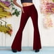 thumbnail image 5 of Pantalones Gibobby con forro polar mujer acampanados cintura alta vino XL, 5 of 5