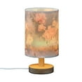 thumbnail image 2 of Peony Flowers Floral Bedside Table Lamp LED Warm Lights with USB Charging Port Retro Cylinder Desk Lamps, 2 of 7