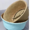 thumbnail image 5 of RubrumRosa Seagrass Wickerwork Basket Rattan Foldable Hanging Flower Pot Planter Woven Dirty Laundry Basket Storage Basket Home Storage Decor Basket YJ, 5 of 5