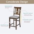 thumbnail image 4 of Noble House 40" Farmhouse Counter Height Bar Chairs with Padded Seat Set of 4, Slatted Backrest, Walnut, 4 of 8