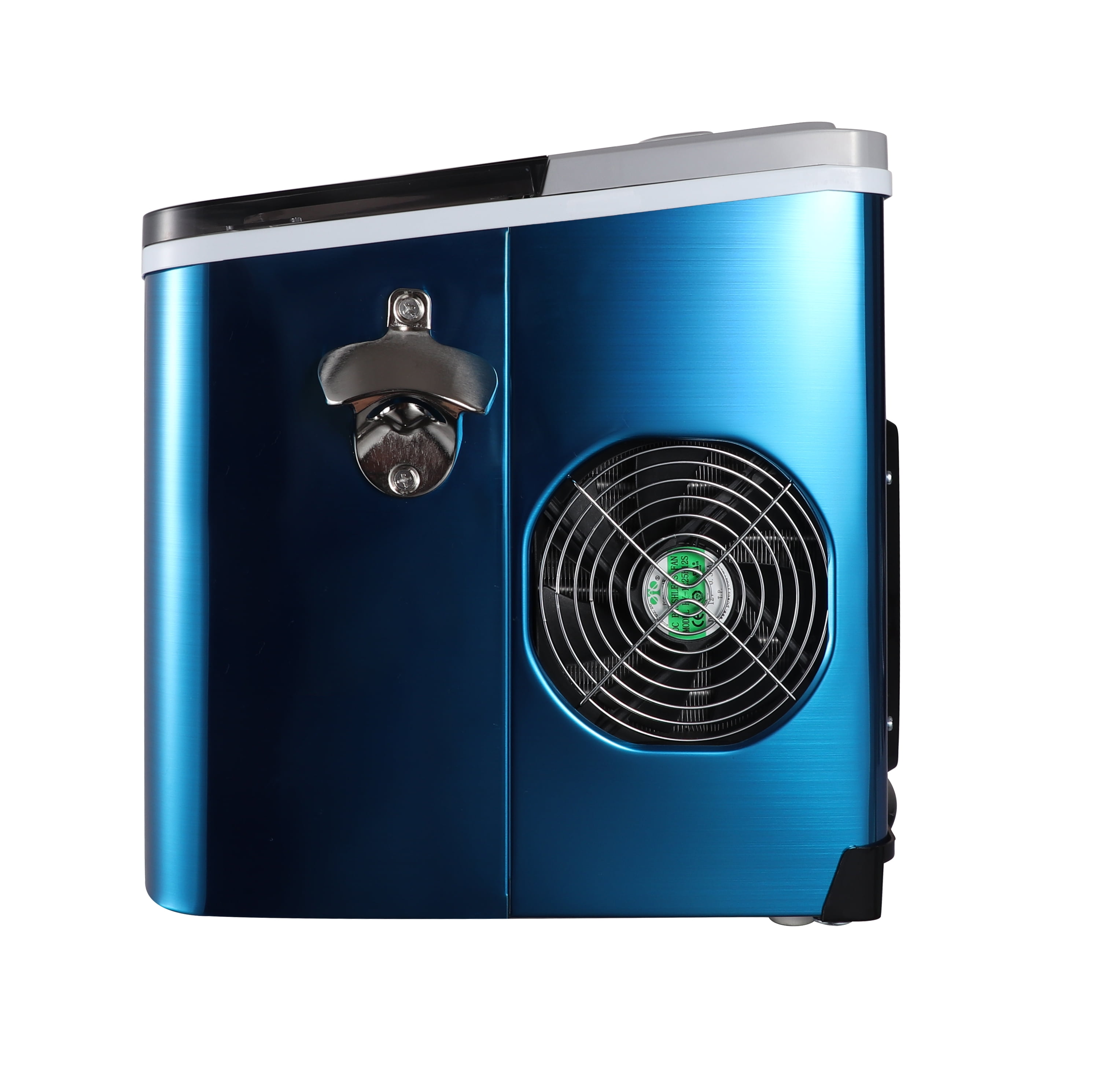 Pepsi 26 lbs. Ice Maker with Built-in Bottle Opener, Countertop Ice Machine with LED Display, Blue