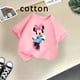 thumbnail image 2 of Ropa infantil de Disney Mickey Minnie, camiseta para niños, camiseta de verano de manga corta para niñas, camiseta de algodón, camiseta bonita de dibujos animados para niños y niñas, 2 of 5
