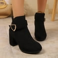 thumbnail image 4 of Winter Ankle Boots Comfortable Suede Lined Round Toe Short Booties Casual Footwear for Women, 4 of 9