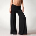 thumbnail image 6 of Coral Fold Over Yoga Pants 2026 Wide Leg Loose Fit Lounge Pant with Ruched Waist Stretchy Baggy Sports Leggings Black XXL, 6 of 8