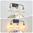 thumbnail image 2 of GCGAFUL 23 in. 3-Light Black and Gold Bathroom Vanity Light with Clear Glass Shade, Modern Wall Sconce for Mirror, Vanity, and Living Spaces, 2 of 7