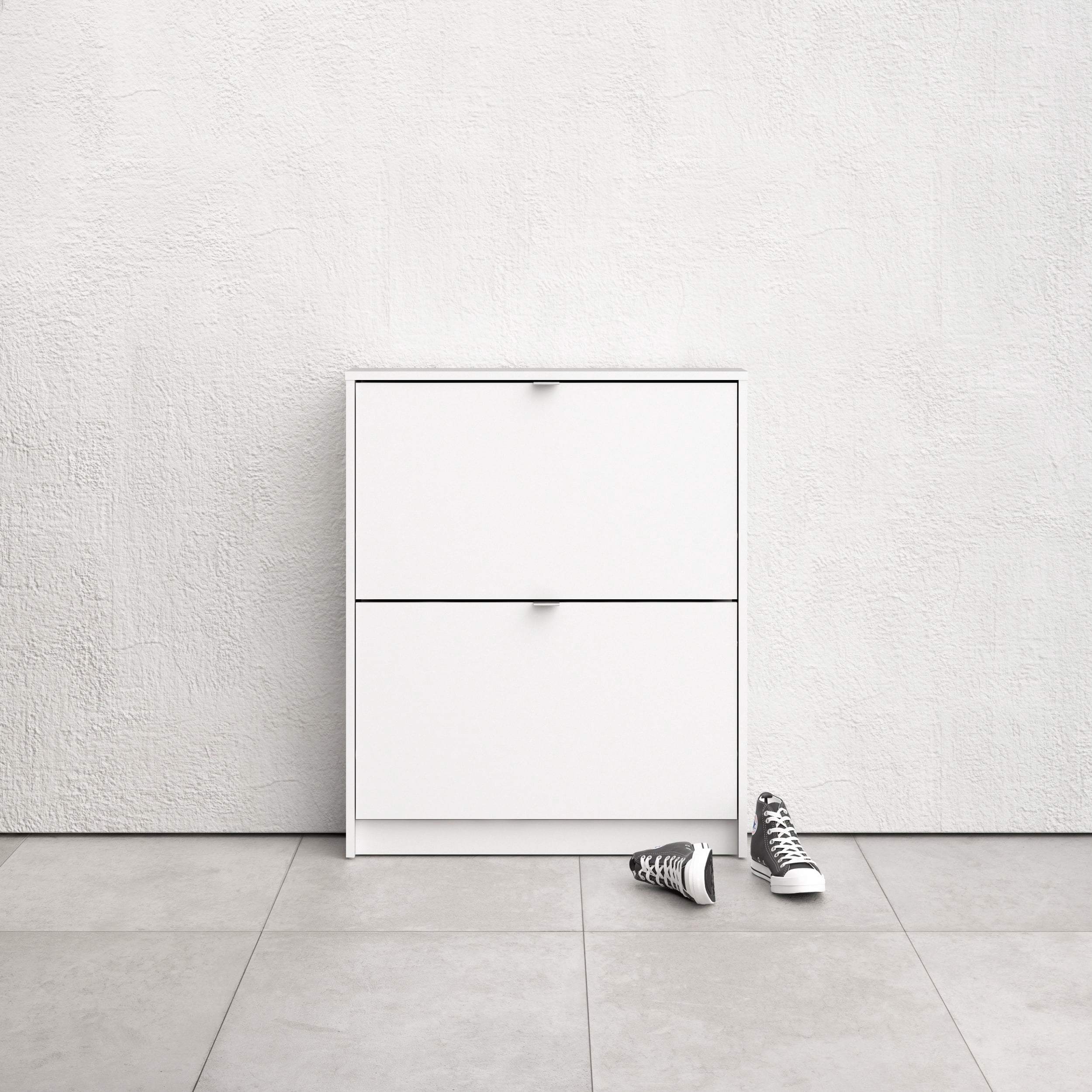 Tvilum Bright 2 Drawer Shoe Storage Cabinet, White